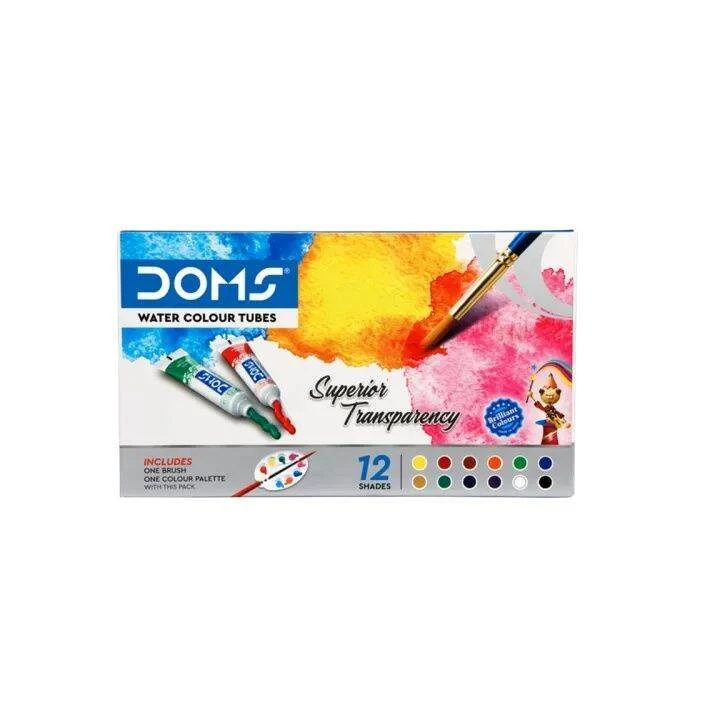 Doms Water Colour Paint 12 Color Tubes box