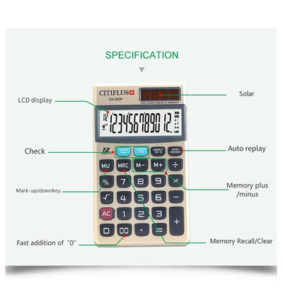 Calculator CITIPLUS SX-320P 12-Digit Professional Calculator