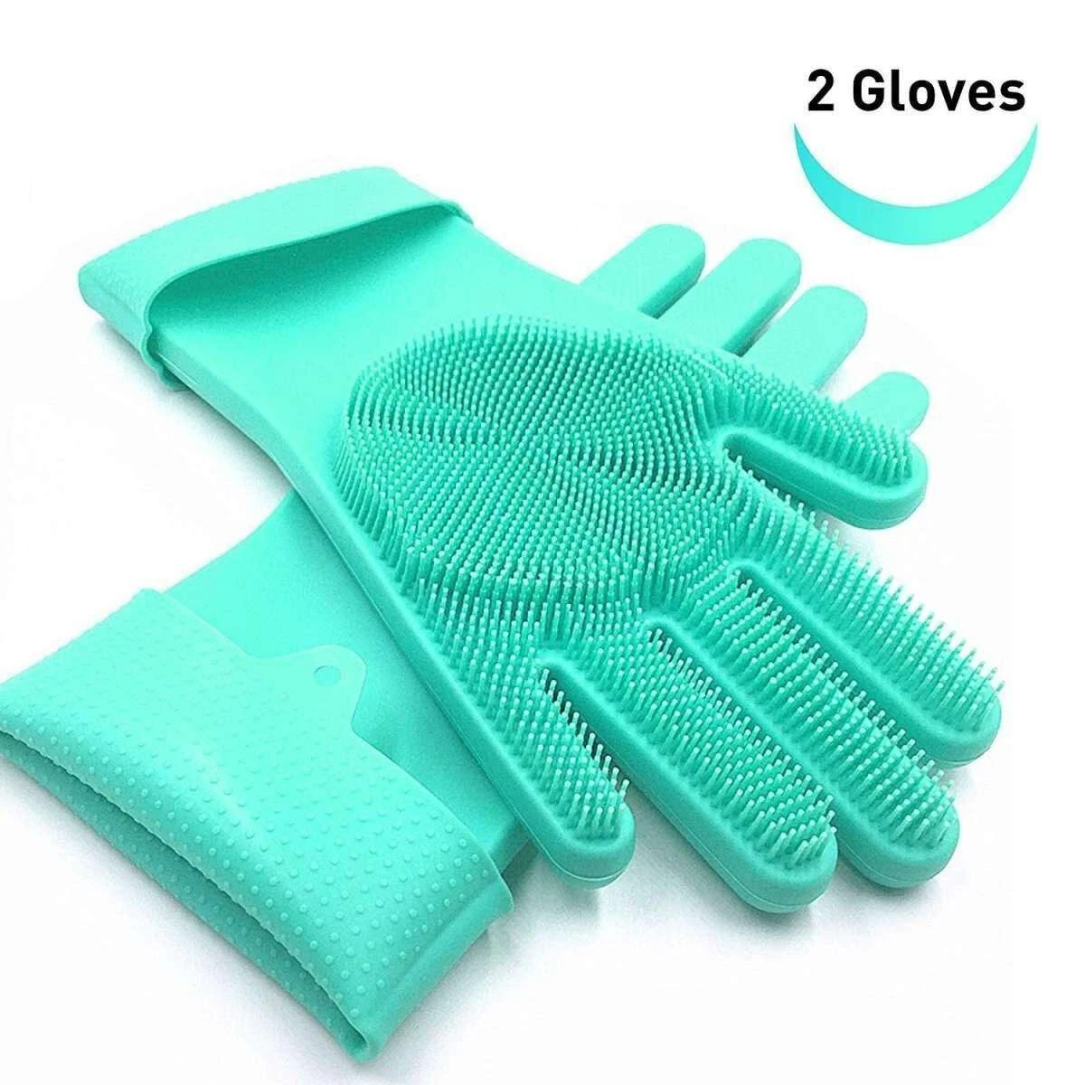 Silicone Dishwashing & Cleaning Gloves – Reusable Scrubbing Gloves for Kitchen, Bathroom & Household Cleaning