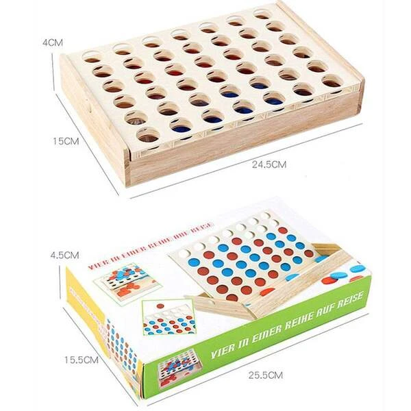Four in a Row Wooden Game