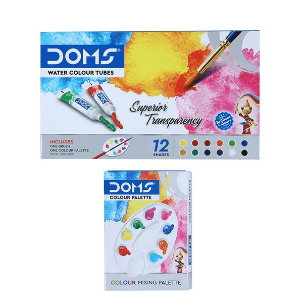Doms Water Colour Paint 12 Color Tubes box