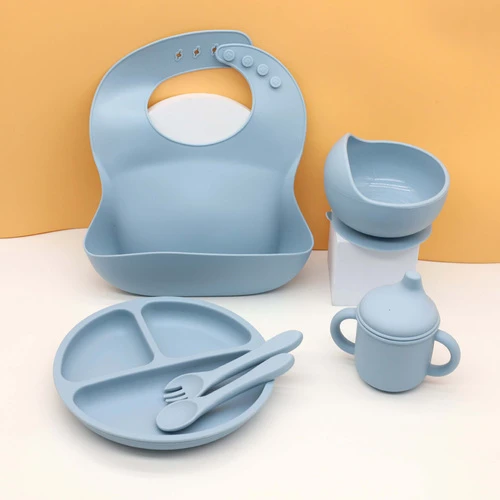 6 pcs Silicone Baby Feeding Set