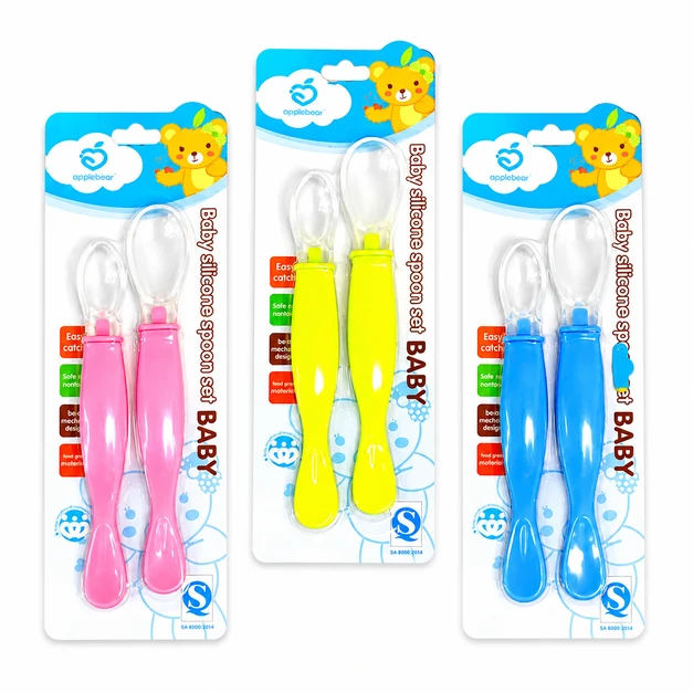 Silicone Baby Feeding Spoon 2 pcs set