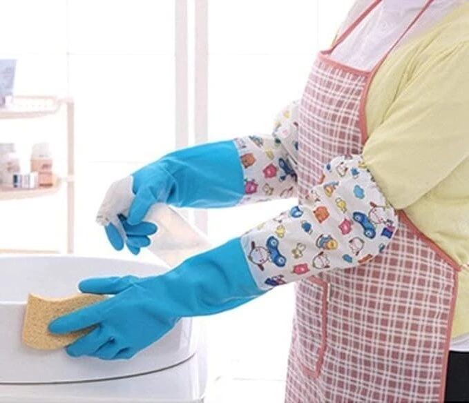 Kitchen Gloves Long Dishwashing Gloves 2 Pcs Reusable Cleaning Gloves