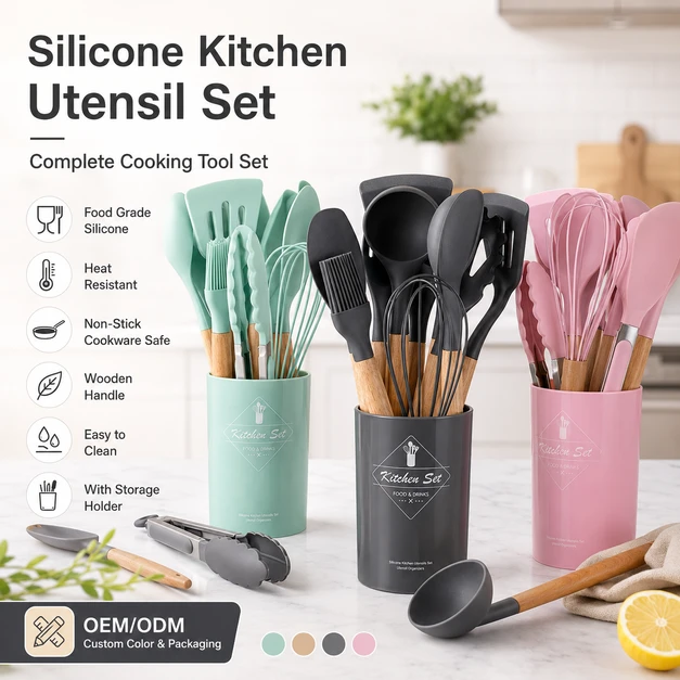 Silicone Kitchen Utensils Set 12 Pcs