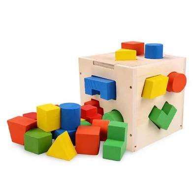 Wooden 15 Hole Shape  Intelligence Box