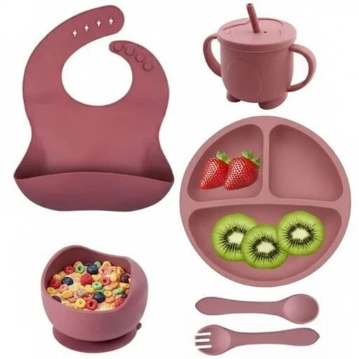 6 pcs Silicone Baby Feeding Set