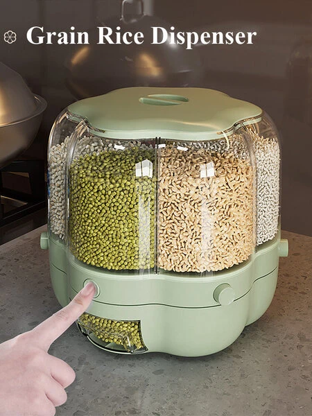 6 Grid Rotating  Food Dispenser 10L