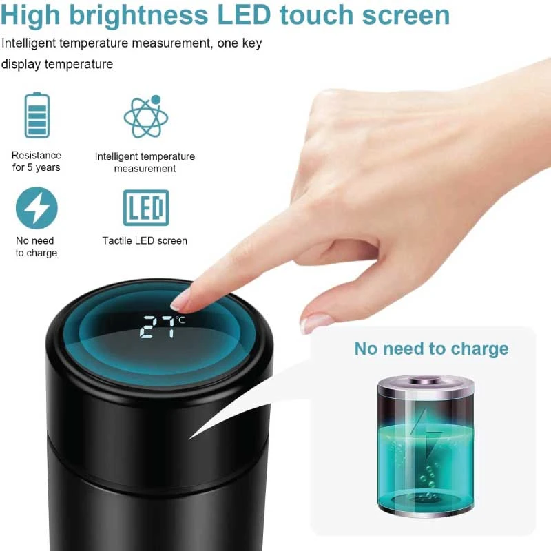 500ml Stainless Steel Smart Vacuum Flask