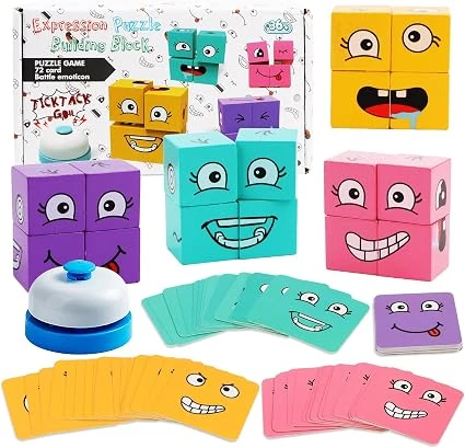 Wooden Face Changing Building Block Puzzle