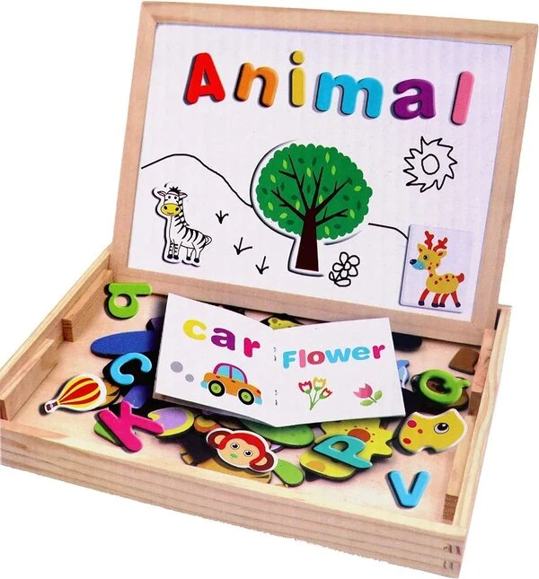 Wooden Educational Magnetic Cartoon Number Puzzle Board